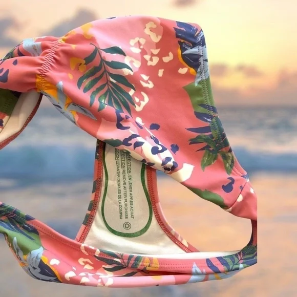 TRUE CRAFT Jungle Print Ruched-Back Hipster Swim Bottoms NWT/Lg - Picture 7 of 12